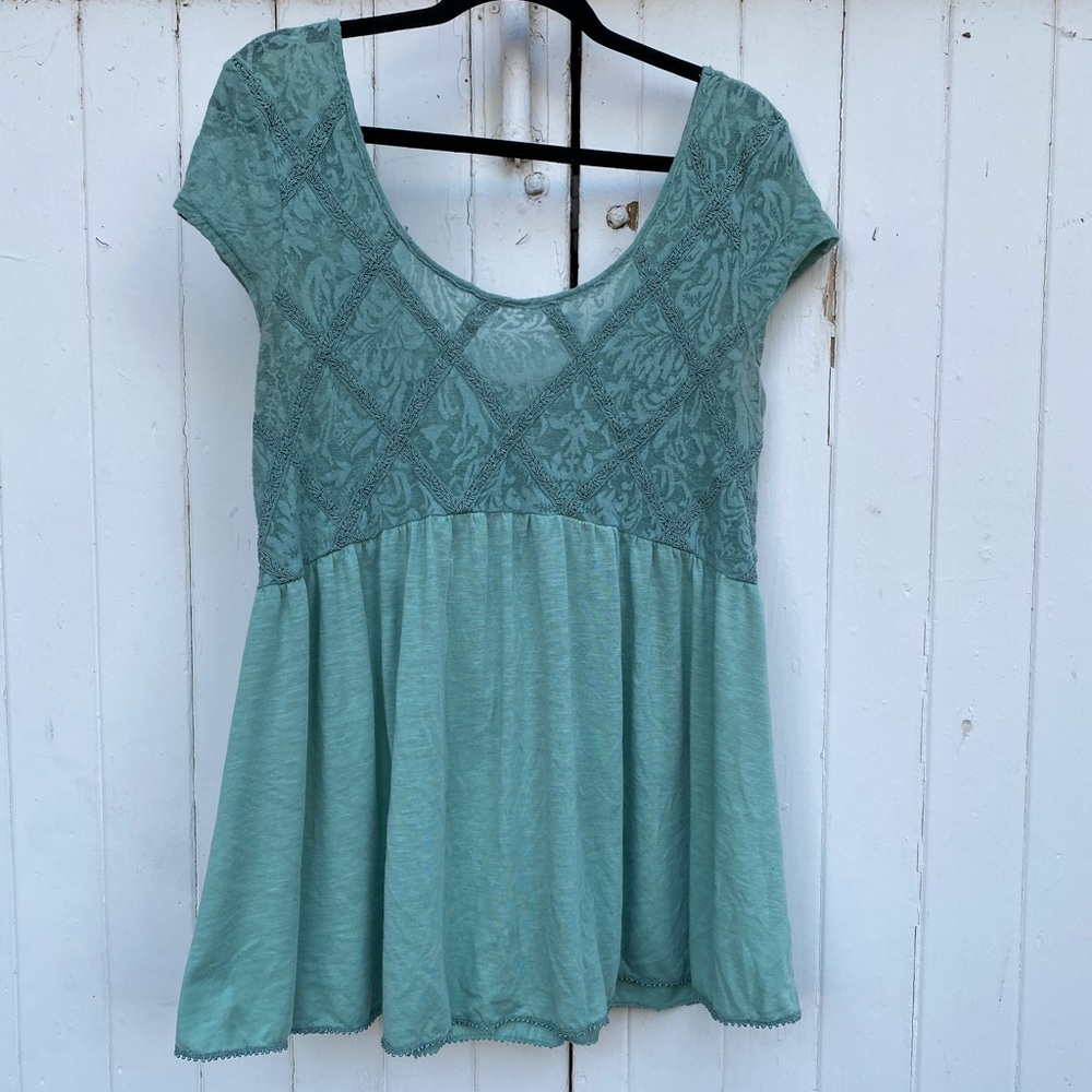 Sea-green Free People Tapestry Top